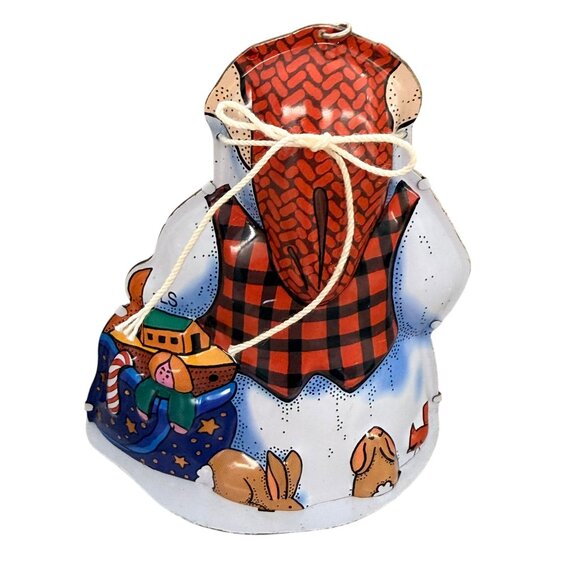 2000 Hallmark Santa Tin Ornament With Faux Fur Beard - Picture 2 of 5